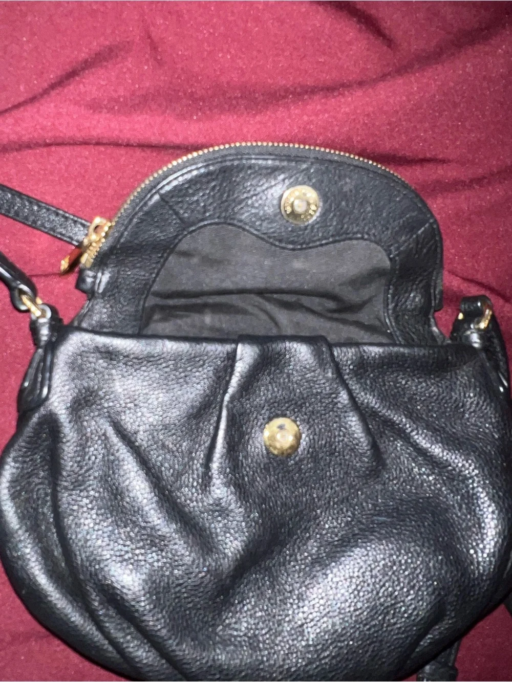 Marc Jacobs Black Pebbled Leather Crossbody Bag